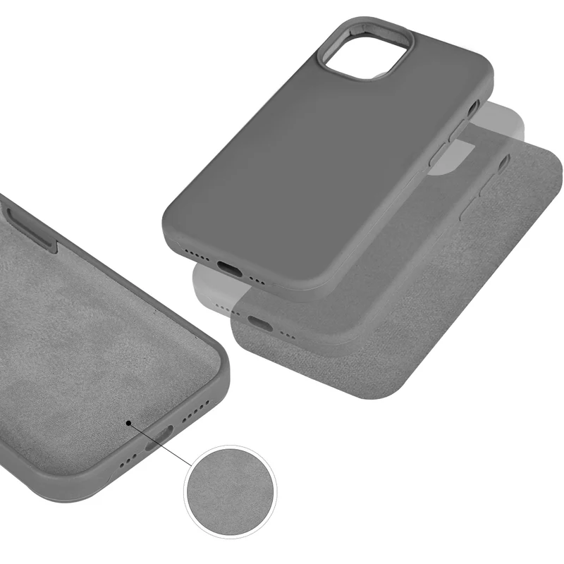 Coque pour Iphone 12 PRO Rigide en Silicone - Gris