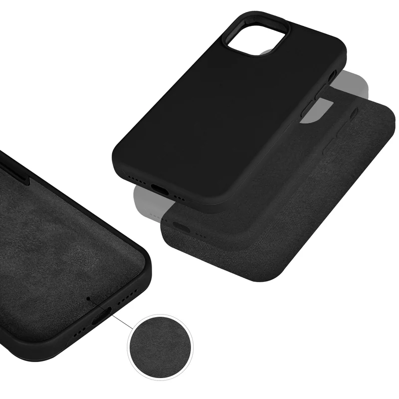 Coque pour Iphone 12 Rigide en Silicone - Noir