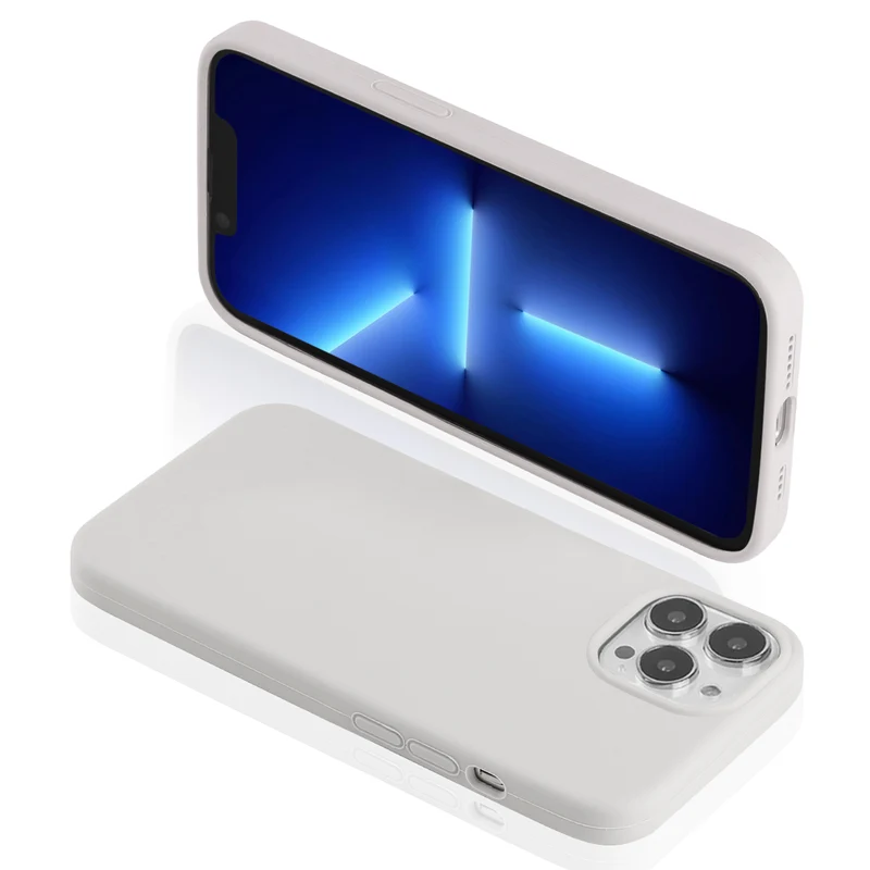 Coque pour Iphone 13 PRO MAX Rigide en Silicone - Argent