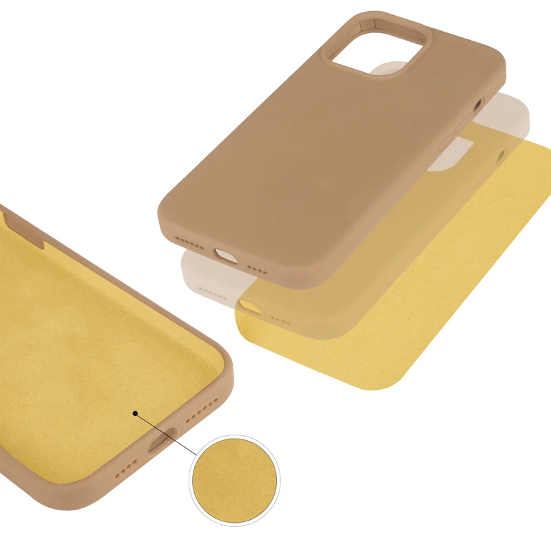 Coque pour Iphone 13 PRO MAX Rigide en Silicone - Marron