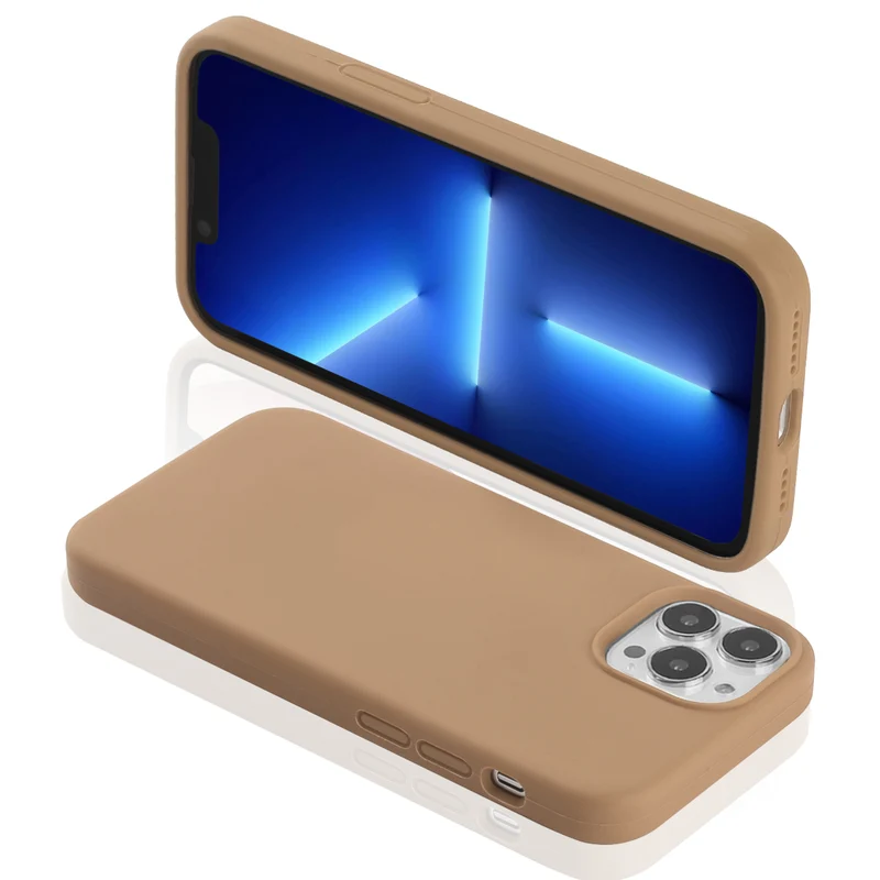 Coque pour Iphone 13 PRO MAX Rigide en Silicone - Marron