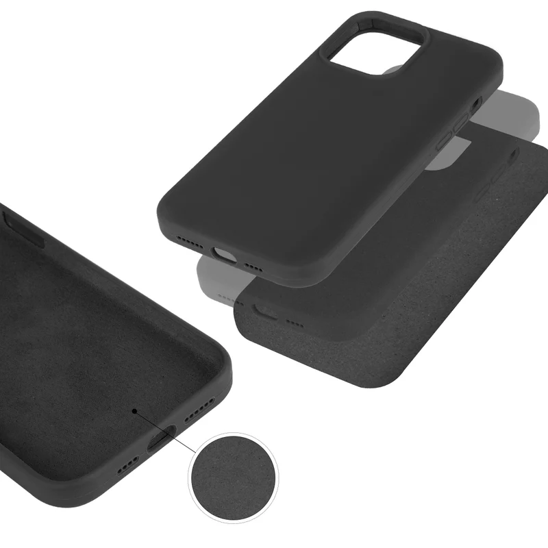 Coque pour Iphone 13 PRO MAX Rigide en Silicone - Noir