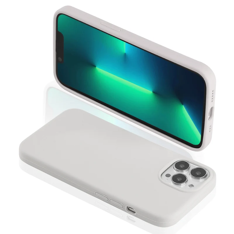 Coque pour Iphone 13PRO Rigide en Silicone - Argent