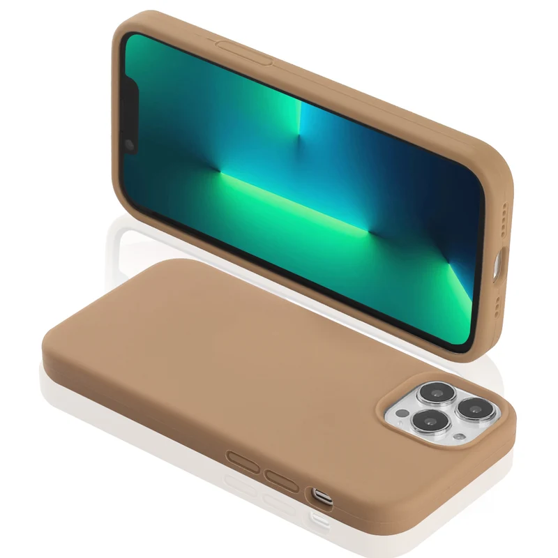 Coque pour Iphone 13PRO Rigide en Silicone - Marron
