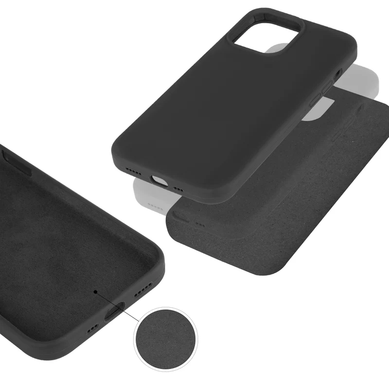 Coque pour Iphone 13PRO Rigide en Silicone - Noir