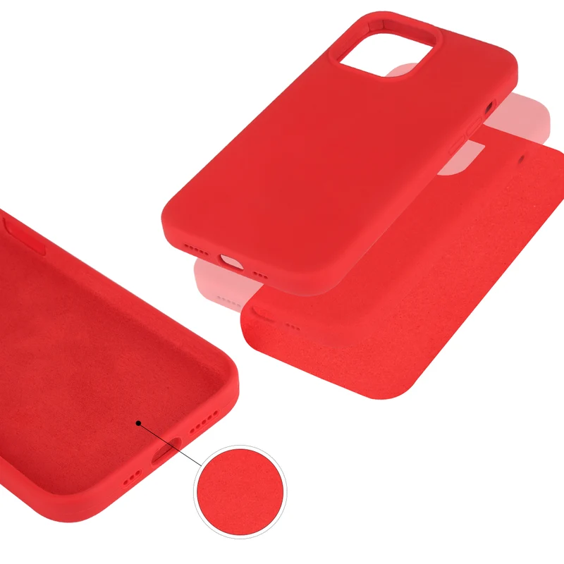 Coque pour Iphone 13 Rigide en Silicone - Rouge