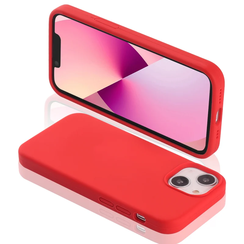 Coque pour Iphone 13 Rigide en Silicone - Rouge