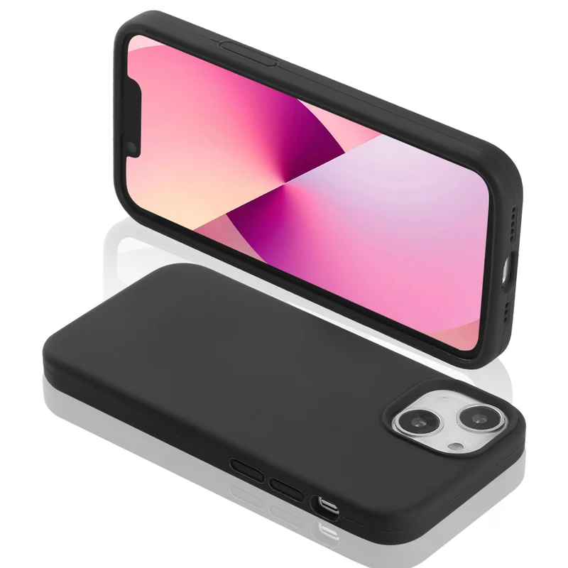 Coque pour Iphone 13 Rigide en Silicone - Noir