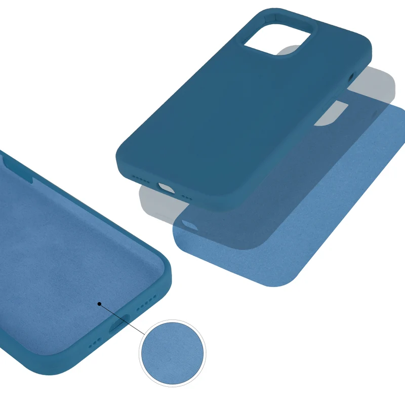Coque pour Iphone 13 Rigide en Silicone - Bleu