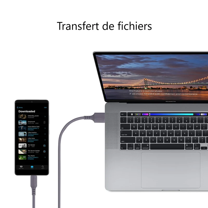 Chargeur USB vers Lightening / Iphone 1,50 Mètre - Gris