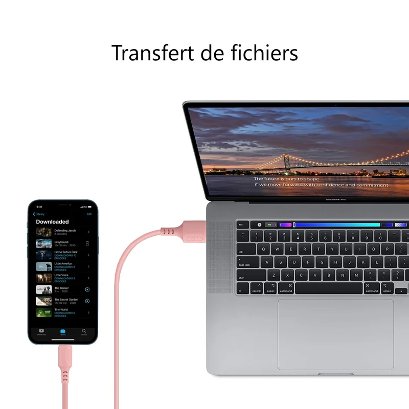 Chargeur USB vers Lightening / Iphone 1,50 Mètre - Rose