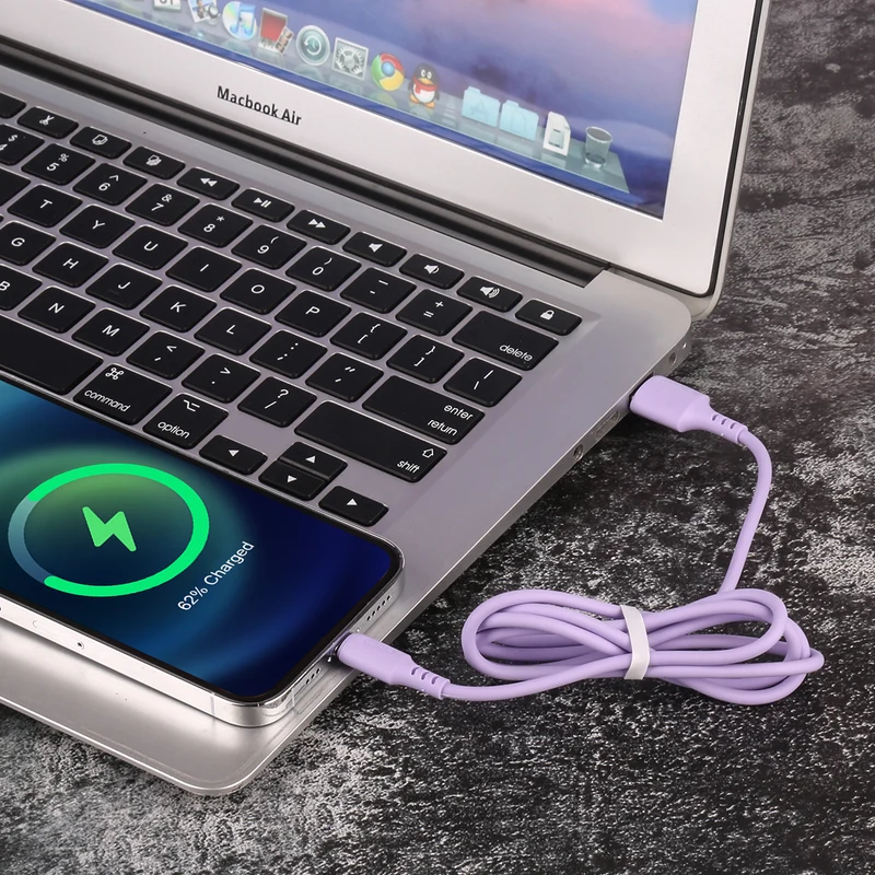 Chargeur USB vers Lightening / Iphone 1,50 Mètre - Violet