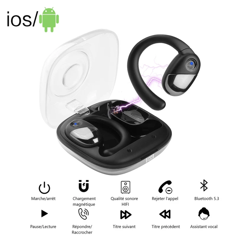 Ecouteurs Bluetooth sans Fil - Transparent