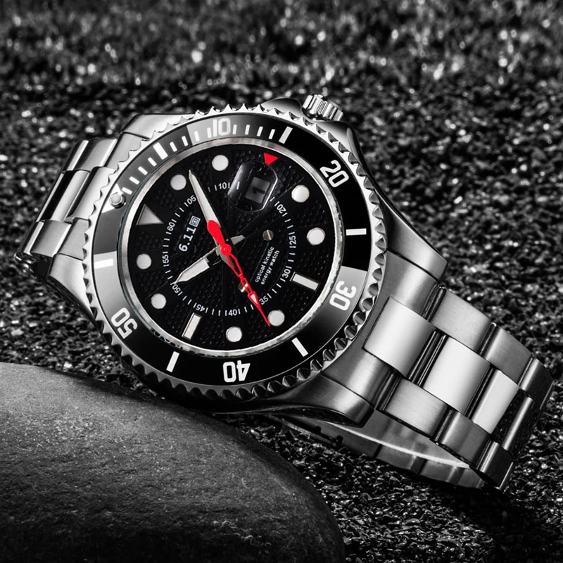 6.11 New Solar-powered Watch Full Steel Clock Military Outdoor Luminous Quartz Watch Men Casual 30M Waterproof Sport Watch+Box