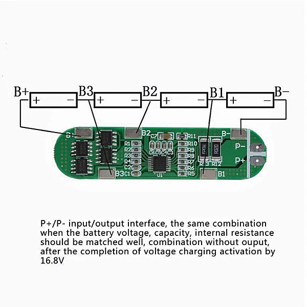 PCM/PCB (HX-4S-A10) FOR 14.8V (4S) LITHIUM BATTERY PACK